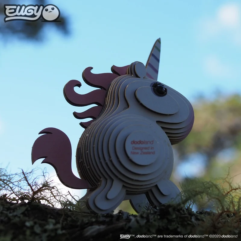 Öko-Puzzle 3D – Rosa Einhorn
