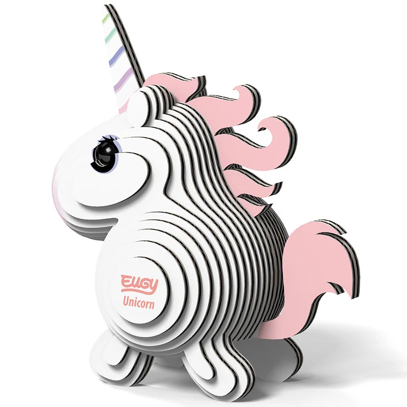 Öko-Puzzle 3D – Rosa Einhorn