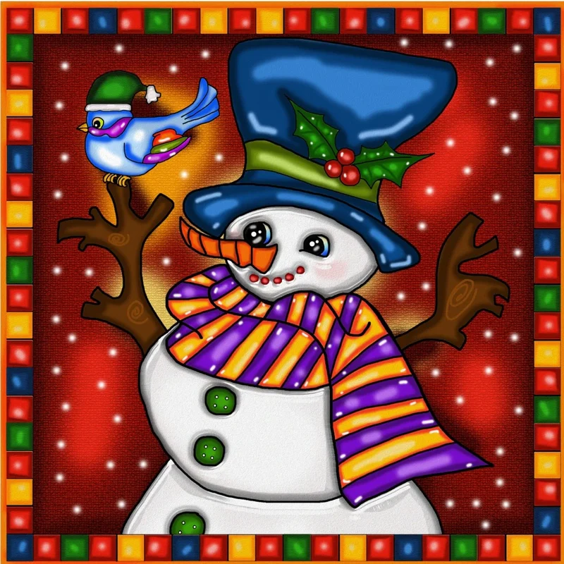 Diamond Painting - Bonhomme de neige