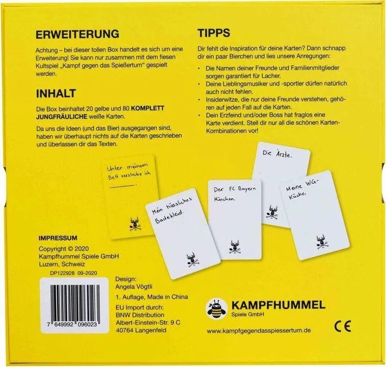 Kampf gegen das Spießertum: Blanko-Erweiterung