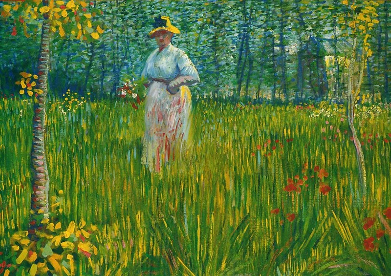 21440 Natur - Frau auf Wiese Puzzle