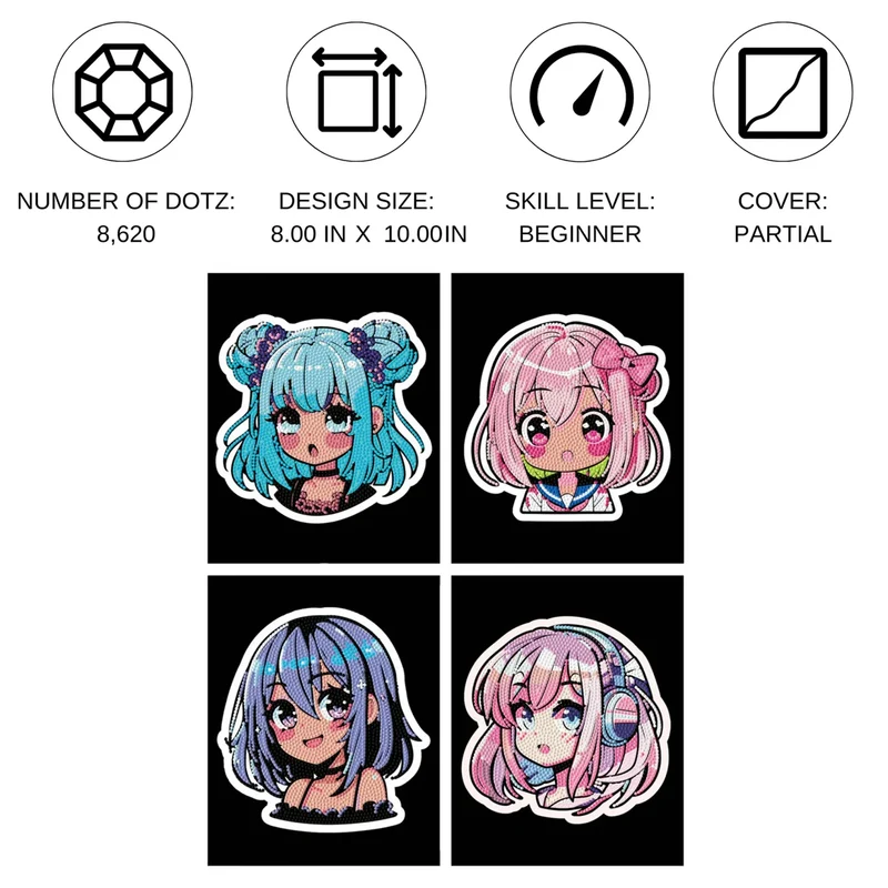 Dotzies Flock - Neon Anime Girls