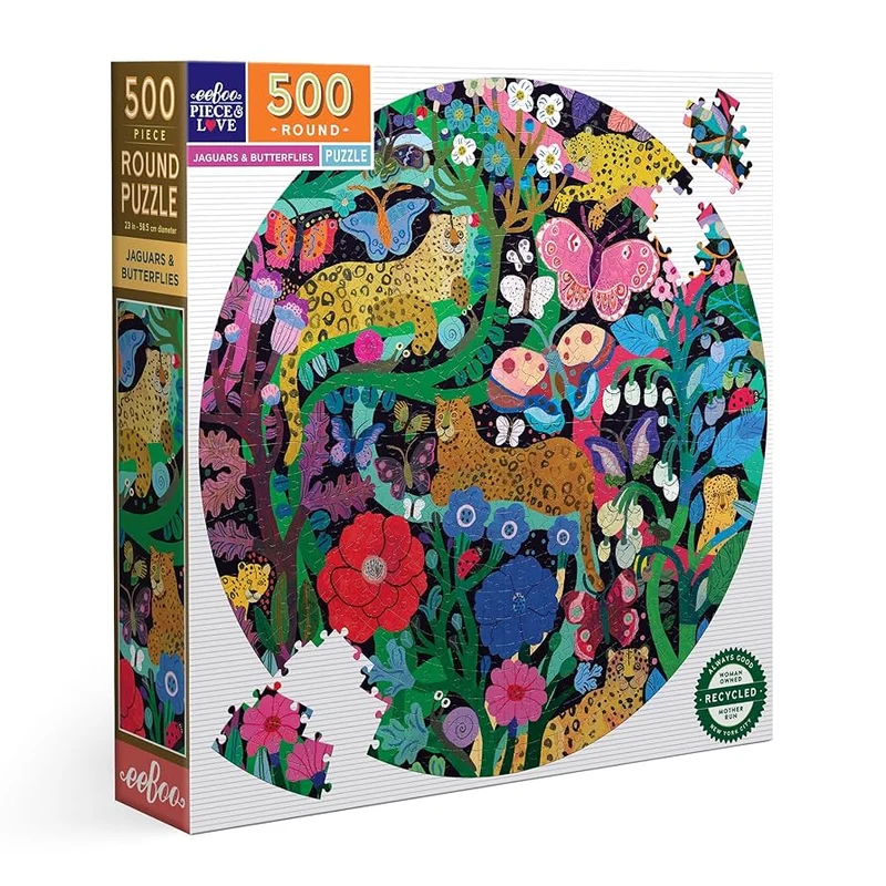 Jaguars and Butterflies (500pcs) (ROUND)