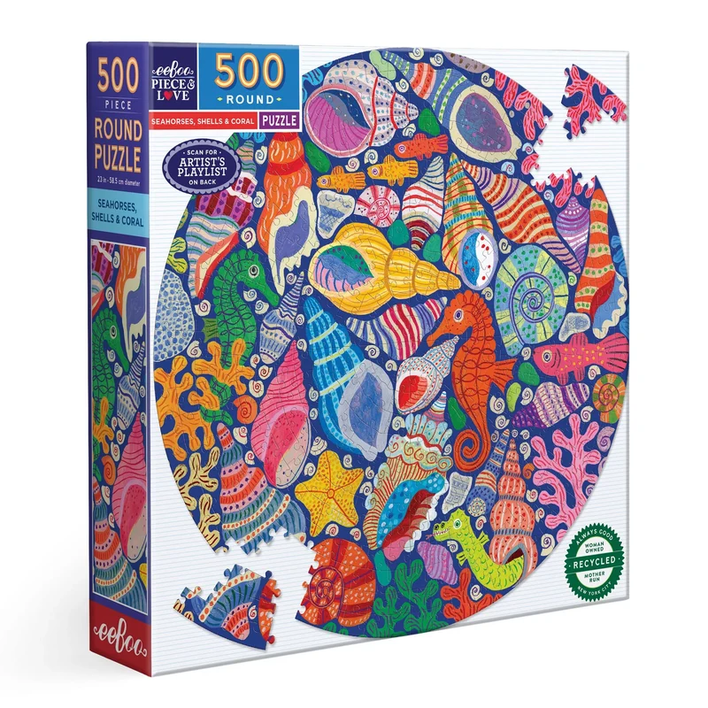 Seahorses, Shells & Coral (500pcs) (ROUND)