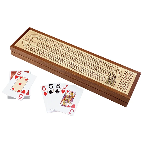 Cribbage Board with Cards