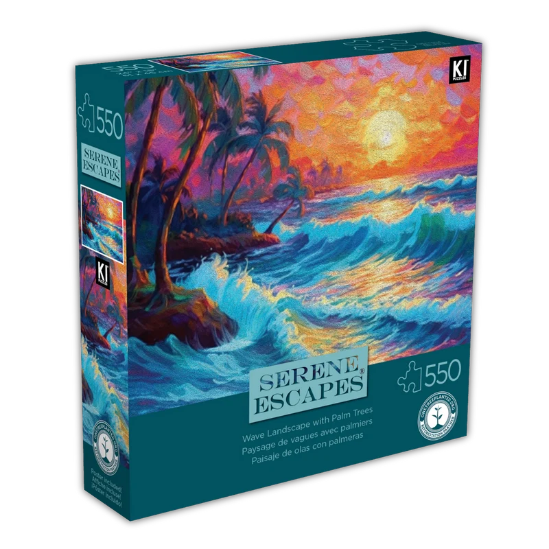 Serene Escapes - Wave Landscape with Palm Trees (550pcs)
