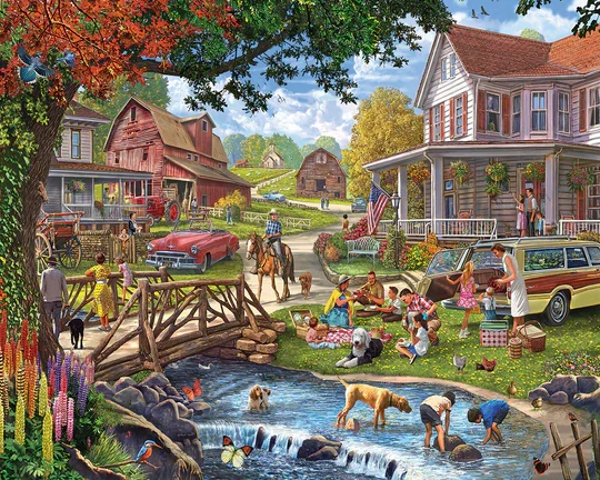 PFG Family Picnic, Steve Crisp (1000pcs) (UsageUsed – PUZZLES FOR GOOD)