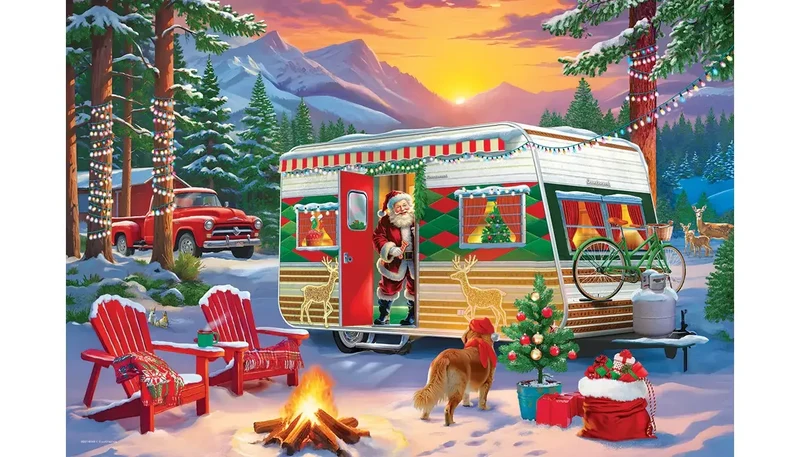 Christmas Camping Trailer - Collectable Tin (550pcs)