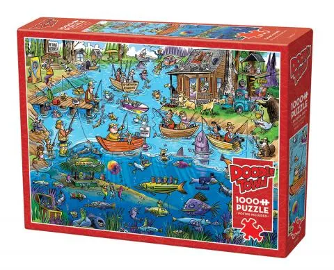 PFG DoodleTown: Gone Fishing, Dave Whamond (1000pcs) (UsageUsed – PUZZLES FOR GOOD)