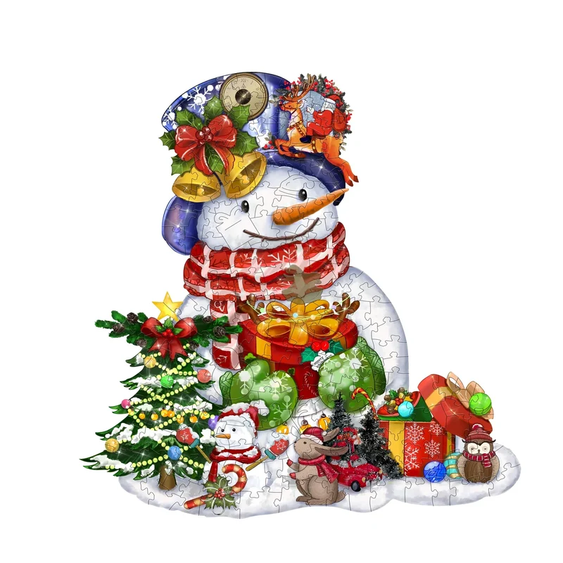 PFG Christmas Snowman (WOOD) (Usagé/Used - PUZZLES FOR GOOD)