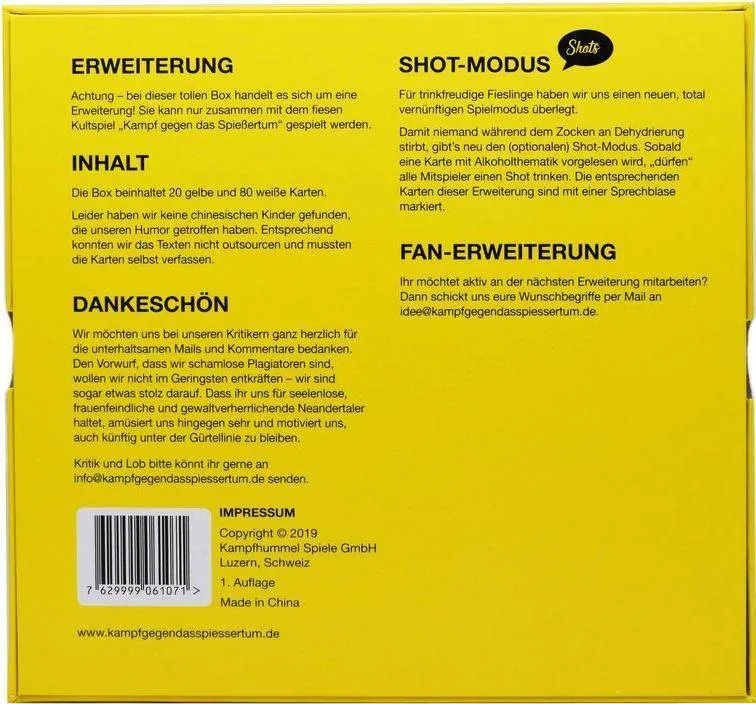 Kampf gegen das Spießertum: Shot-Erweiterung