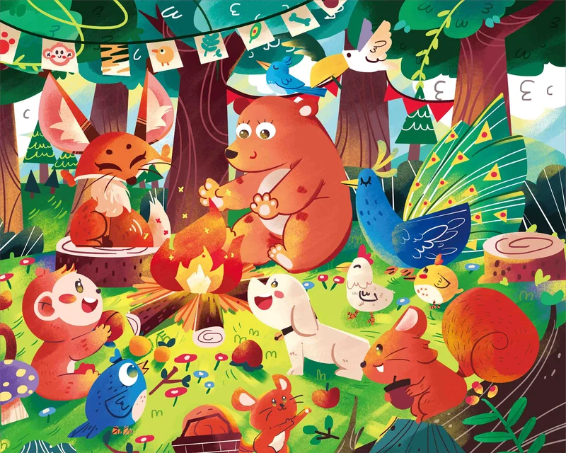 JUMBO Puzzle - Night in the Forest (FLOOR) (72pcs)