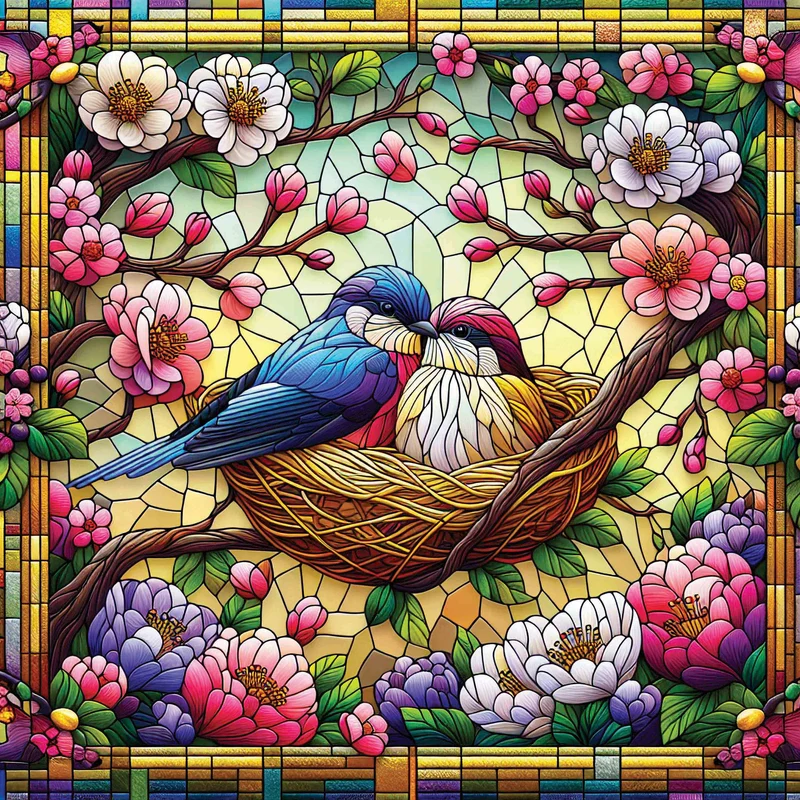 Stained Glass - Birds (Translucent) (300pcs)