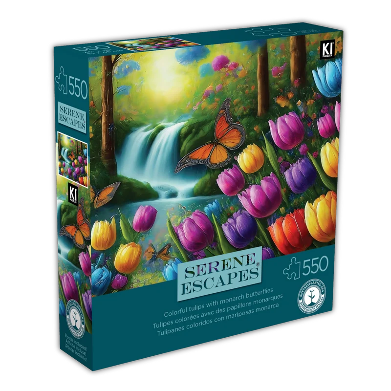 Serene Escapes - Colourful Tuplis with Monarch Butterflies (550pcs)