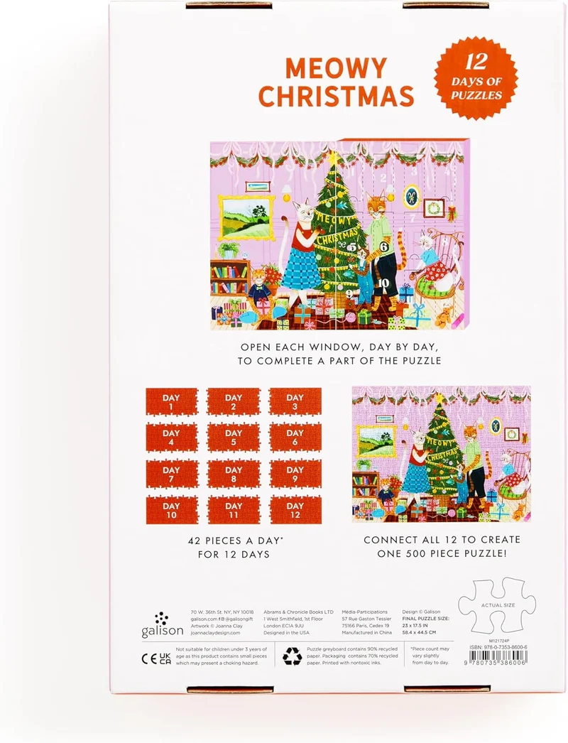 Advent Calendar - Meowy Christmas 12 Days of Puzzles (500pcs)