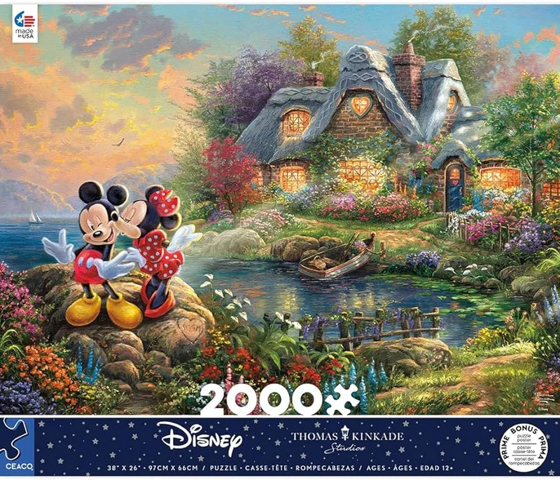 PFG Disney Dreams - Mickey and Minnie Sweetheart Cove, Thomas Kinkade (2000pcs) (Usage/Used - PUZZLES FOR GOOD)