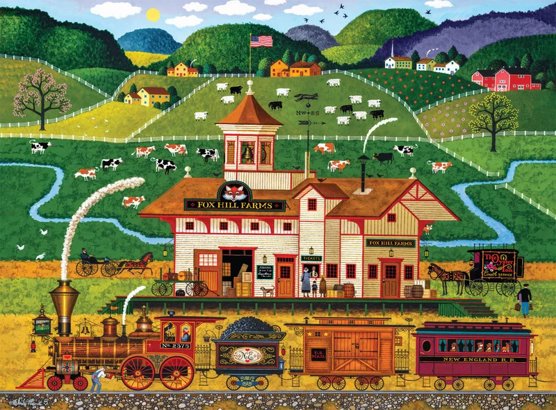 PFG - Fox Hill Farms, Charles Wysocki (1000pcs) (Usages/Used - Puzzles for Good)