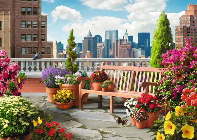 PFG Ravensburger Rooftop Garden (500 large pcs) (Usage/Used - PUZZLES FOR GOOD)