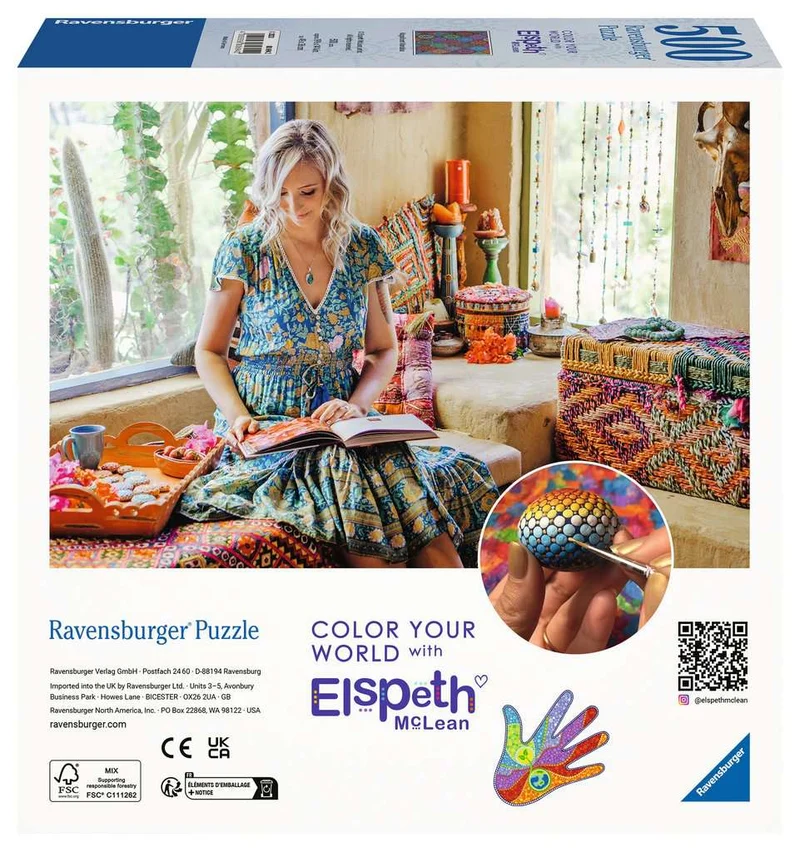 PFG Ravensburger Color Your World - Magnificent Mandalas (500pcs) (Usage/Used - PUZZLES FOR GOOD)