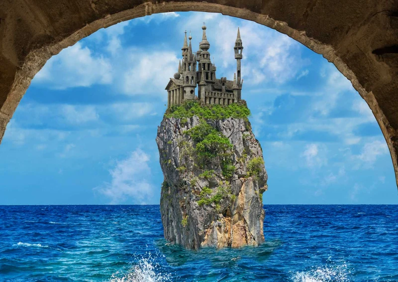 100821 Reisen - Burg auf Felsen Puzzle