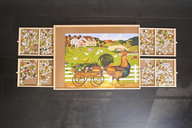 Wooden Puzzle Table with Drawers (1000pcs)