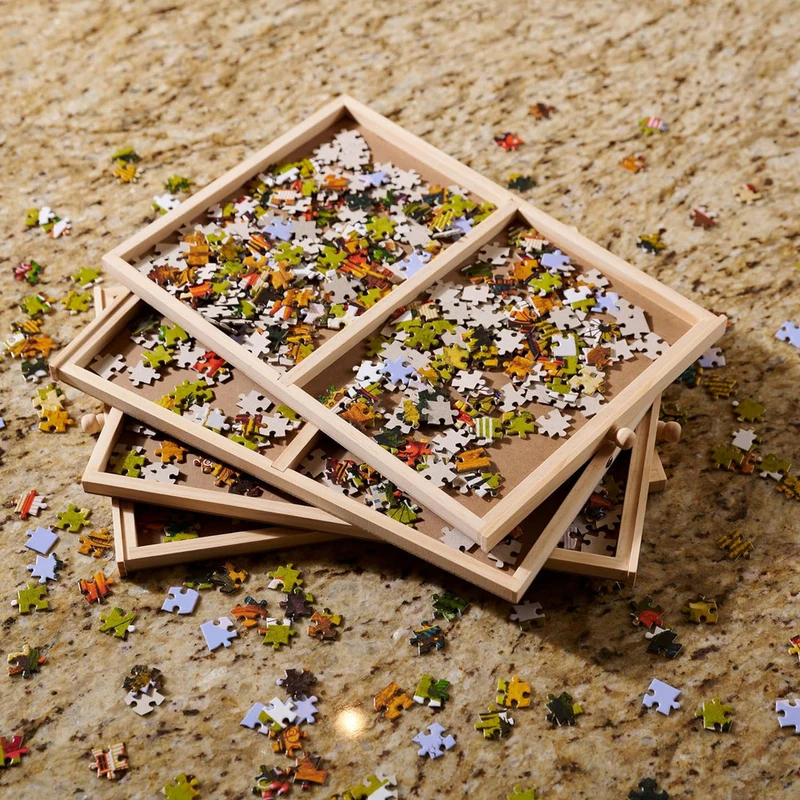 Wooden Puzzle Table with Drawers (1000pcs)