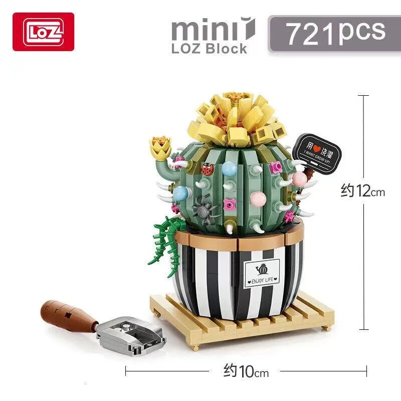 LOZ Micro Plants III - Potted Round Cactus (721pcs)