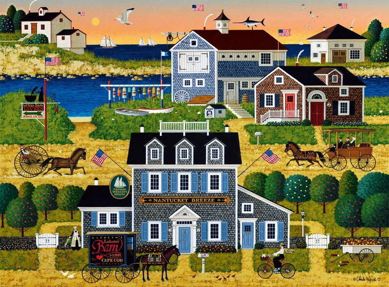 PFG Witch's Bay, Charles Wysocki (1000pcs) (Usage/Used - PUZZLES FOR GOOD)