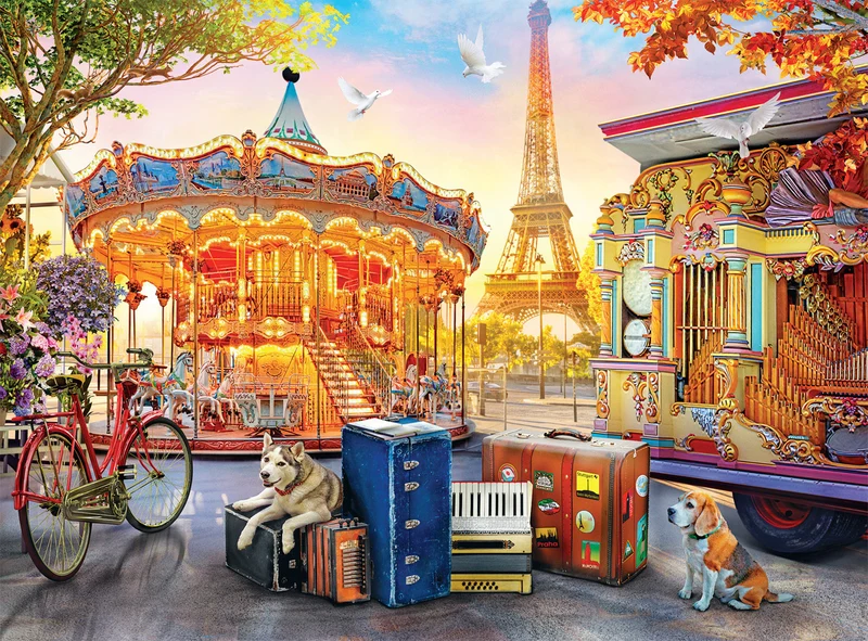 PFG Vivid Collection: Carousel de Paris (1000pcs) (Usage/Used - PUZZLES FOR GOOD)