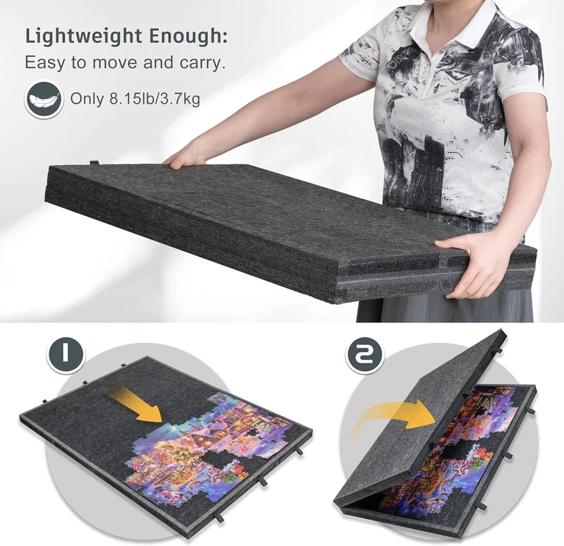 2000pcs Tilting Jigsaw Puzzle Board with 8 Colorful Drawers & Cover