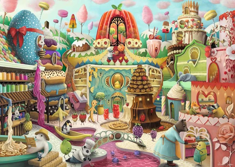 PFG Ravensburger Sweet Street, Demelsa Haughton (1000pcs) (Usage/Used - PUZZLES FOR GOOD)