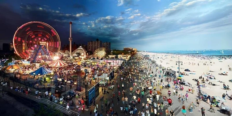 PFG - Day to Night - Coney Island, Stephen Wilkes (1000pcs) (Usages/Used - Puzzles for Good)