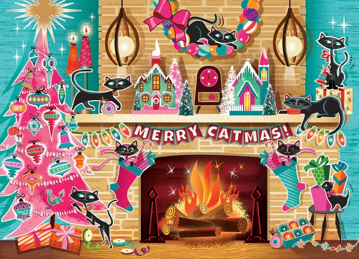 Merry Catmas, Diane Dempsey (500pcs)