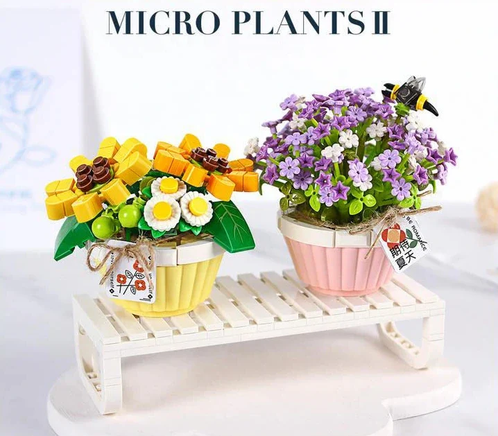 LOZ Micro Plants II - Baby's Breath & Daisy Flower Pot (543pcs)