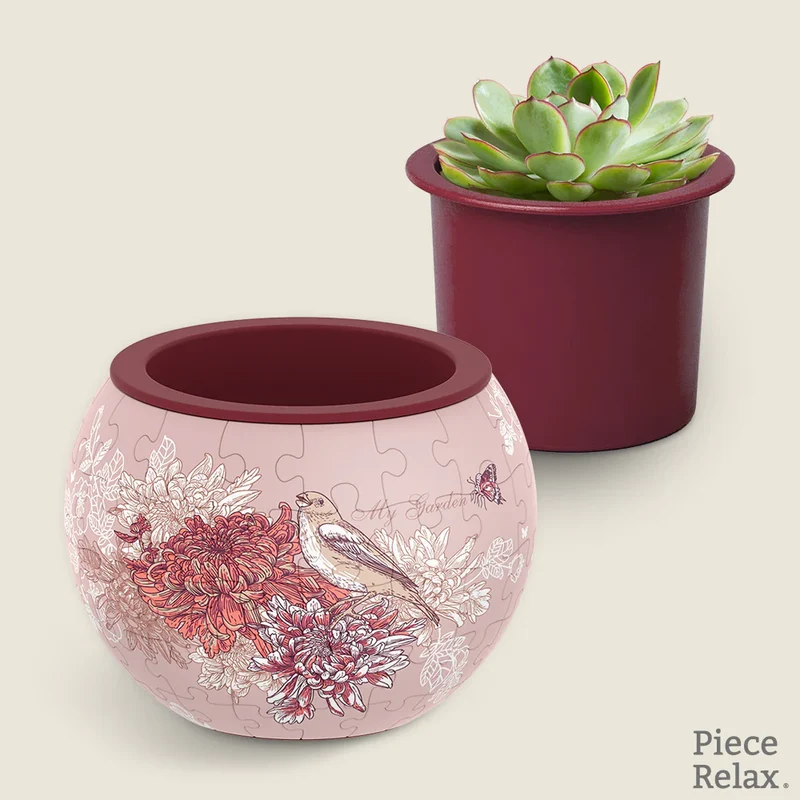 3D Puzzle Planter - Singing Birds and Flowers