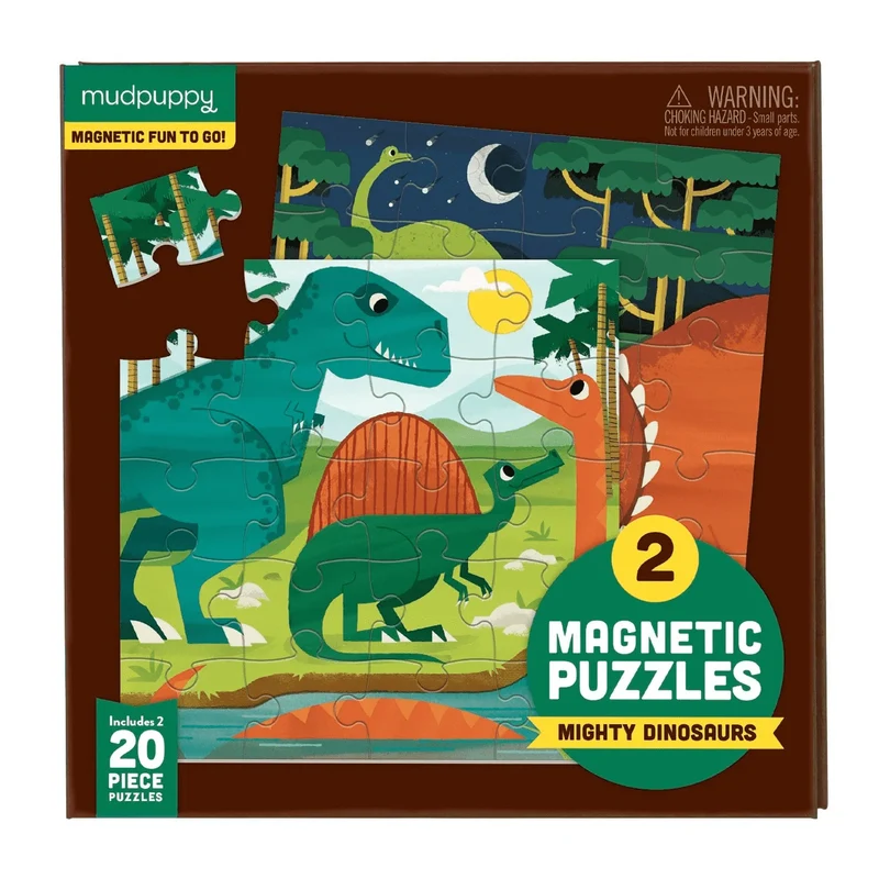 2 Magnetic Puzzles - Mighty Dinosaurs