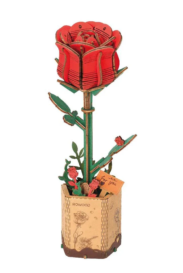 3D Wood Red Rose - True Love & Romance (106pcs)