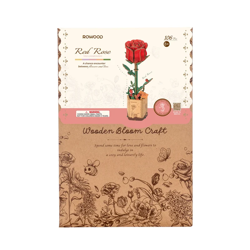 3D Wood Red Rose - True Love & Romance (106pcs)