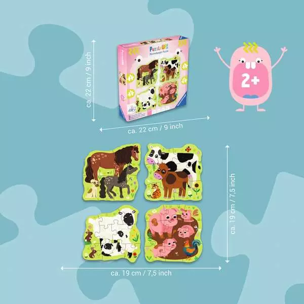 Ravensburger Puzzle Up! Farm Animals (4/6/8/10pcs)