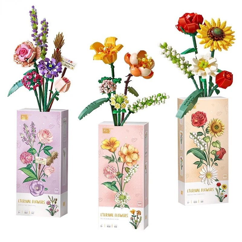 LOZ Eternal Flower - Sunflower Rose Saffron Hypericum (568pcs)