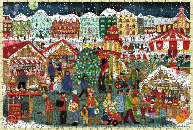 DMG Ravensburger Christmas Market (500pcs) (Wooden Jigsaw Puzzle) (DAMAGED BOX)