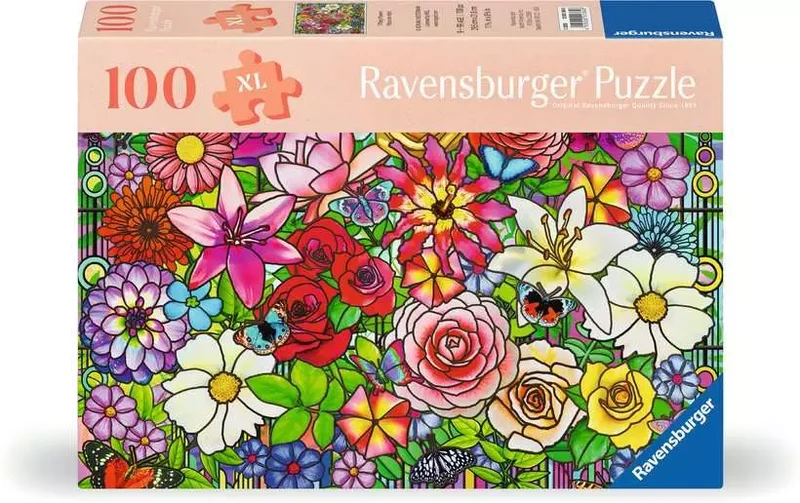 Ravensburger Stained Glass Flowers, Adrian Chesterman (100 XL pcs)