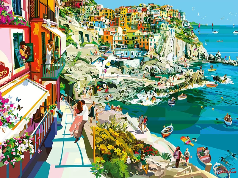 PFG Ravensburger Romance in Cinque Terre (1500pcs) (Usage/Used - PUZZLES FOR GOOD)