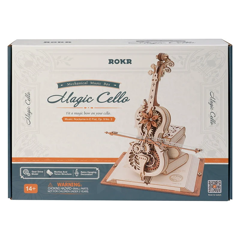 3D Mechanical Music Box - Magic Cello (Wood)