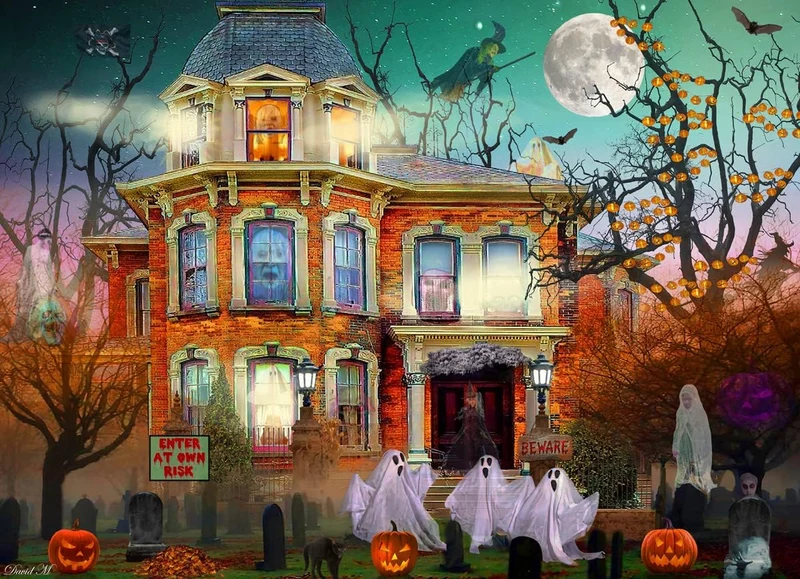 PFG Haunted Halloween, David MacLean (1000pcs) (Usage/Used = PUZZLES FOR GOOD)