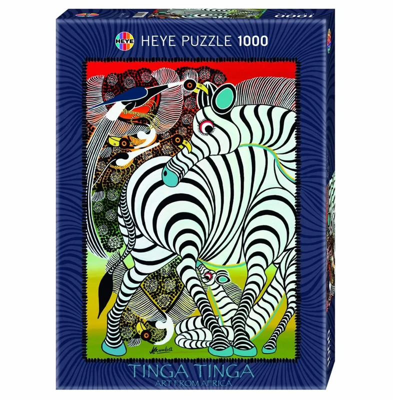 PFG Zebra - Tinga Tanga - Art from Africa (1000pcs) (Usage/Used - PUZZLES FOR GOOD)