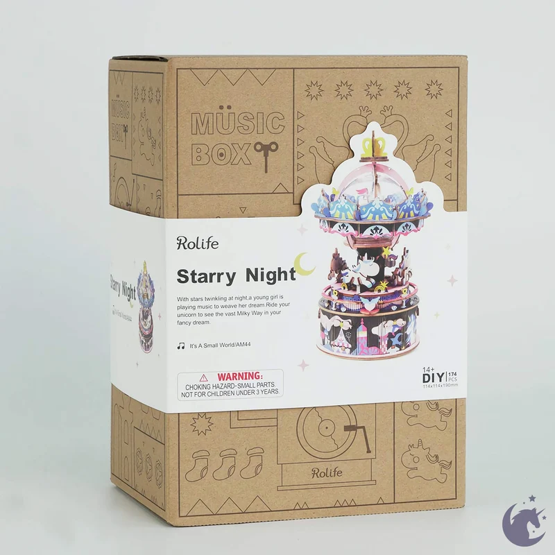 3D Mechanical Music Box - Starry Night (Wood)