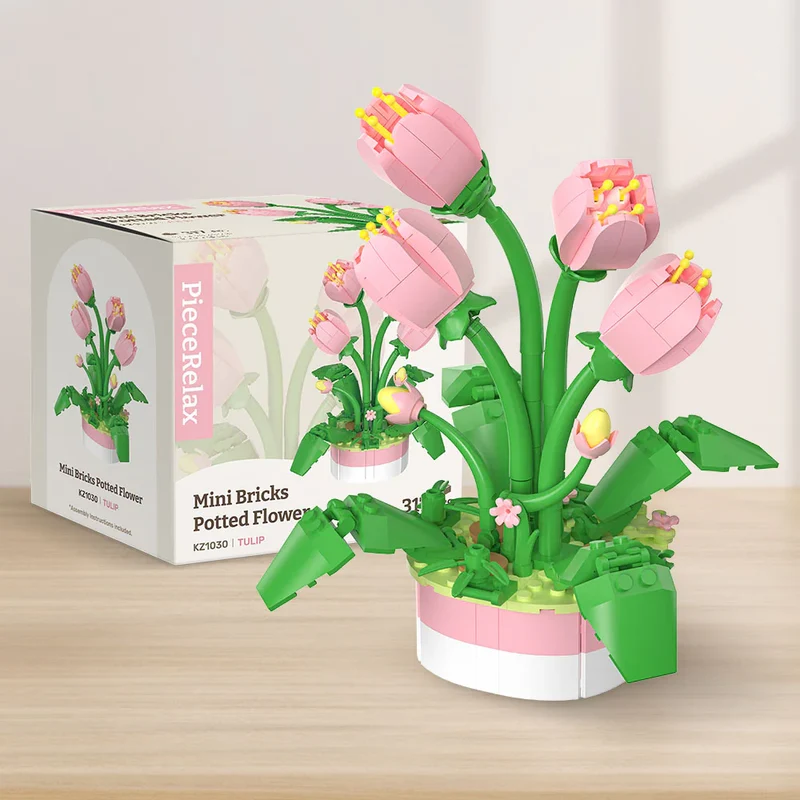 Mini Bricks Potted Plant - Tulip (317pcs)