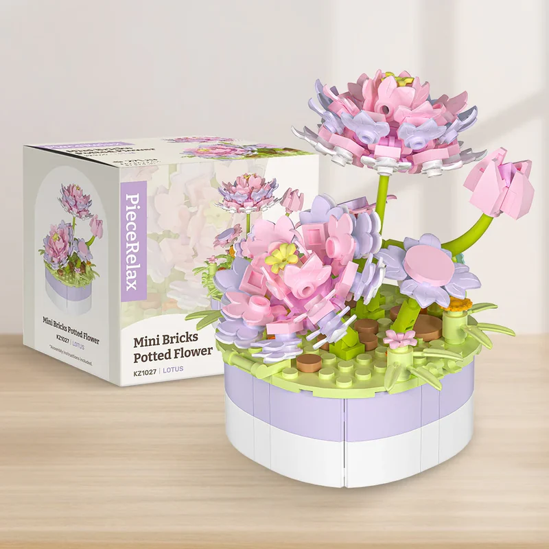 Mini Bricks Potted Plant - Lotus (271pcs)