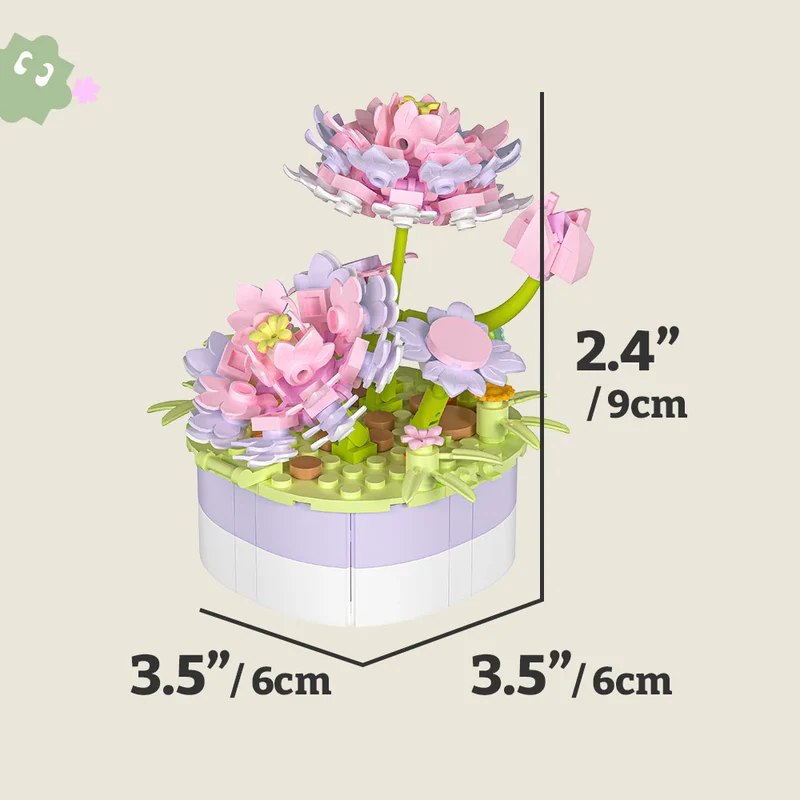 Mini Bricks Potted Plant - Lotus (271pcs)